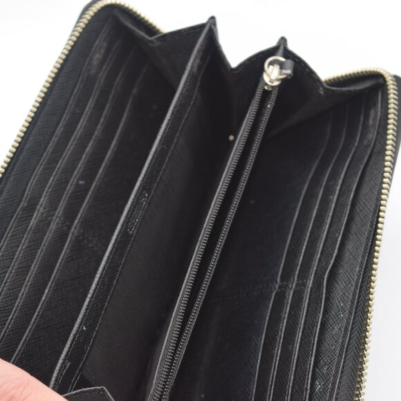 COACH Wallet Black Op Art Ashley Pleated Zip Around Wallet - Picture 7 of 8